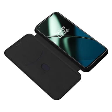 SKALO OnePlus 11 5G Carbon Fiber Plånboksfodral - Svart