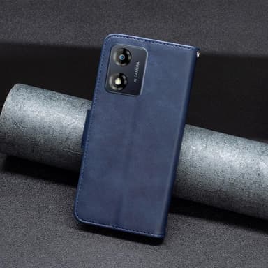 SKALO Motorola Moto E13 4G Plånboksfodral i PU-Läder - Blå