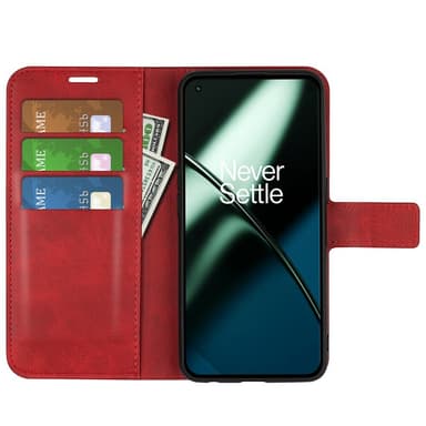 SKALO OnePlus 11 5G Plånboksfodral i PU-Läder - Röd