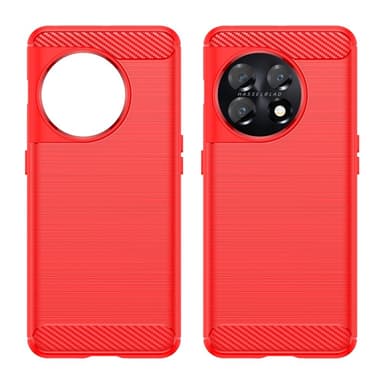 SKALO OnePlus 11 5G Armor Carbon Stöttåligt TPU-skal - Röd