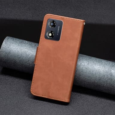 SKALO Motorola Moto E13 4G Plånboksfodral i PU-Läder - Brun