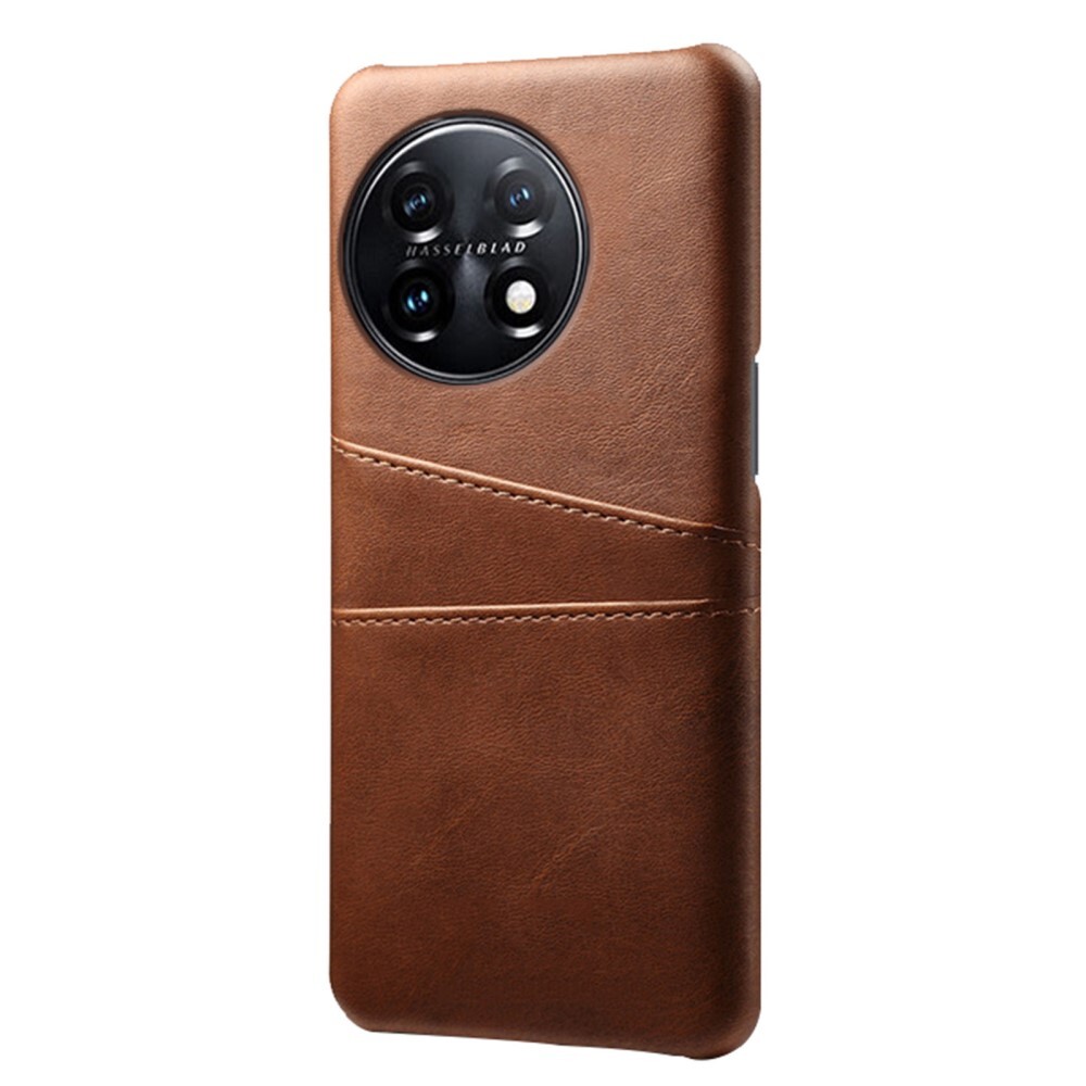 SKALO OnePlus 11 5G PU-Läder Korthållare Skal - Brun