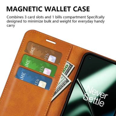 SKALO OnePlus 11 5G Plånboksfodral i PU-Läder - Svart