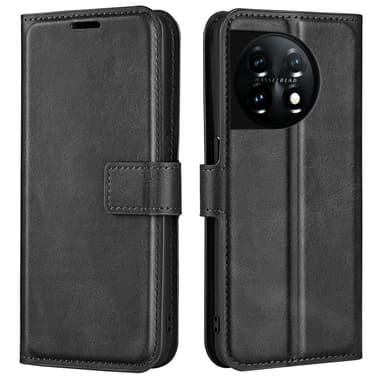 SKALO OnePlus 11 5G Plånboksfodral i PU-Läder - Svart