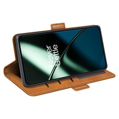 SKALO OnePlus 11 5G Premium Plånboksfodral - Ljusbrun