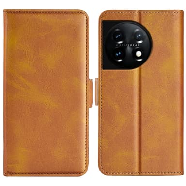 SKALO OnePlus 11 5G Premium Plånboksfodral - Ljusbrun
