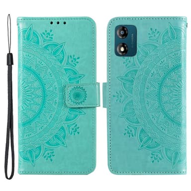SKALO Motorola Moto E13 4G Mandala Plånboksfodral - Turkos