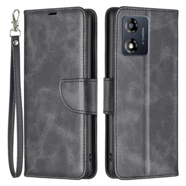 SKALO Motorola Moto E13 4G Plånboksfodral i PU-Läder - Svart
