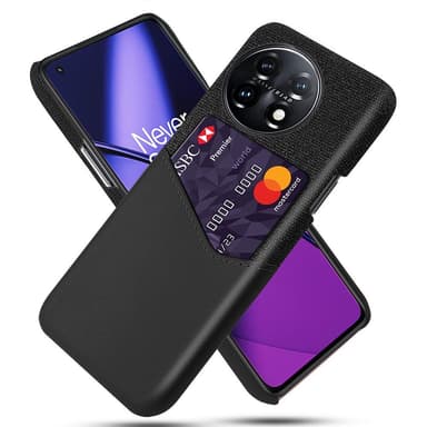 SKALO OnePlus 11 5G Premium PU-Läder Korthållare Skal - Svart