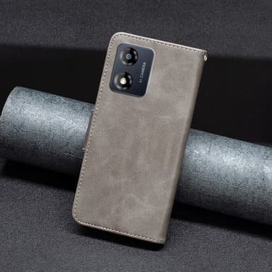 SKALO Motorola Moto E13 4G Plånboksfodral i PU-Läder - Grå