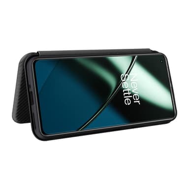 SKALO OnePlus 11 5G Carbon Fiber Plånboksfodral - Svart