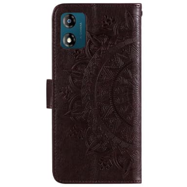 SKALO Motorola Moto E13 4G Mandala Plånboksfodral - Brun