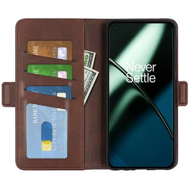 SKALO OnePlus 11 5G Premium Plånboksfodral - Brun