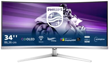 Philips Evnia 34" 34M2C8600 välvd QD-OLED bildskärm för gaming