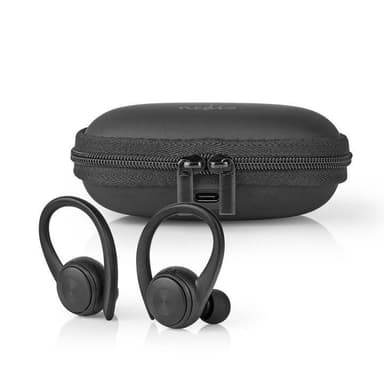 Fullt Trådlösa hörlurar | Bluetooth® | Maximal batteritid: 4 hrs | Tryck på Kontroll | Batteri hölje | Inbygd mikrofon | Stöd för röststyrning | Öron krokar | Svart
