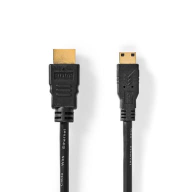 Nedis High Speed ​​HDMI ™ kabel med Ethernet | HDMI™ Kontakt | HDMI™ Mini kontakt | 4K@30Hz | 10.2 Gbps | 1.50 m | Rund | PVC | Svart | Plastpåse