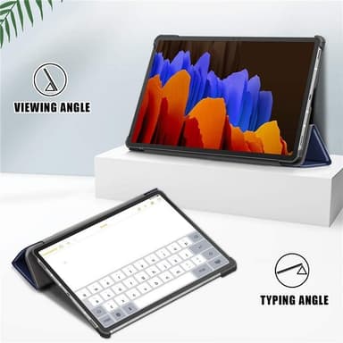 Tri-fold fodral med stativfunktion för Galaxy Tab S7 Plus 12,4"", Blå