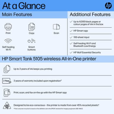 HP Smart Tank 5105 AIO bläckstråleskrivare