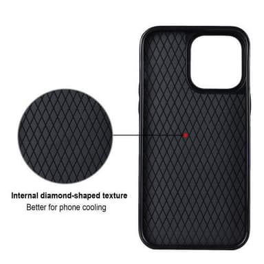 iPhone 14 Rhombus Grid Mönster Skal FingerRing - Lila