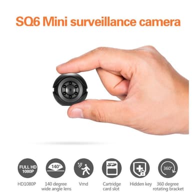 Spionkamera Videokamera 1080P Night Vision Rörelsedetektering
