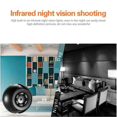 Spionkamera Videokamera 1080P Night Vision Rörelsedetektering