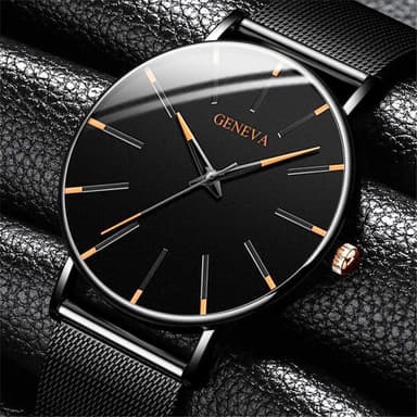 GENEVA Quartz Armbandsur rostfritt stålarmband Klassisk Klocka