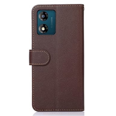 KHAZNEH Motorola Moto E13 4G Plånboksfodral - Brun/Blå