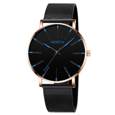 GENEVA Quartz Armbandsur rostfritt stålarmband Klassisk Klocka
