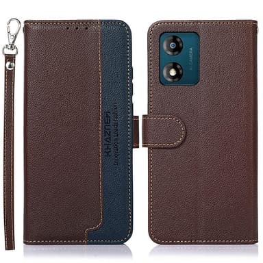 KHAZNEH Motorola Moto E13 4G Plånboksfodral - Brun/Blå