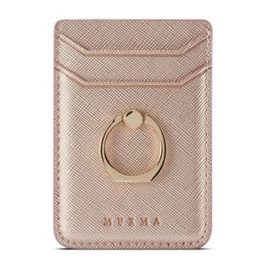 MUXMA Korthållare Ring Ställ RFID Blockerande Kreditkort - Rose Gold