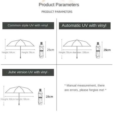 Anti-UV Paraply Bärbart hopfällbart Regn Autoöppning / Marinblå