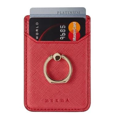 MUXMA Korthållare Ring Ställ RFID Blockerande Kreditkort - Röd