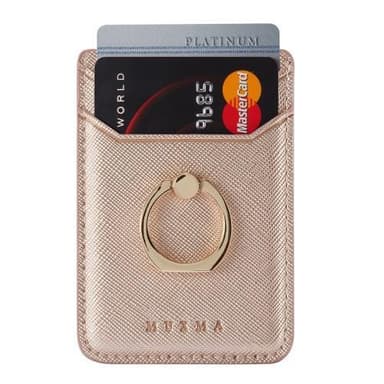 MUXMA Korthållare Ring Ställ RFID Blockerande Kreditkort - Rose Gold