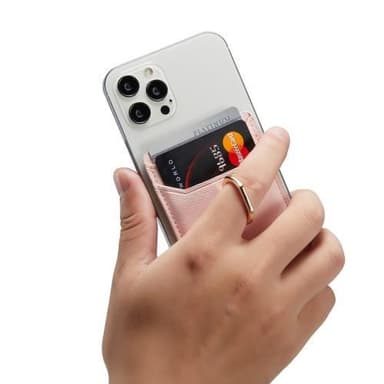 MUXMA Korthållare Ring Ställ RFID Blockerande Kreditkort - Rosa