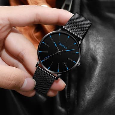 GENEVA Quartz Armbandsur rostfritt stålarmband Klassisk Klocka