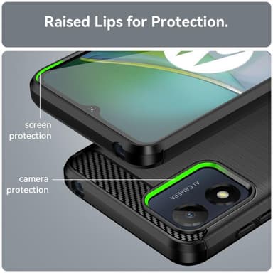 Motorola Moto E13 4G Karbon fiber texture Skal - Svart