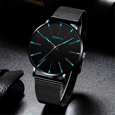 GENEVA Quartz Armbandsur rostfritt stålarmband Klassisk Klocka