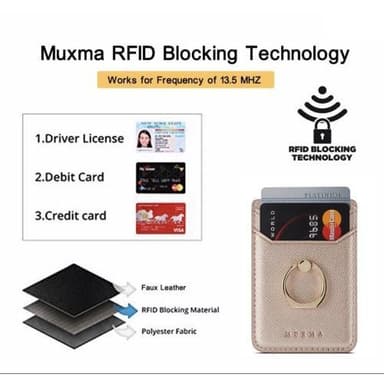 MUXMA Korthållare Ring Ställ RFID Blockerande Kreditkort - Rose Gold
