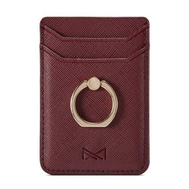 MUXMA Korthållare Ring Ställ RFID Blockerande Kreditkort VinRöd