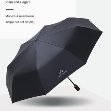 Anti-UV Paraply Bärbart hopfällbart Regn Autoöppning / Marinblå