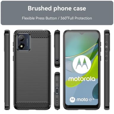 Motorola Moto E13 4G Karbon fiber texture Skal - Svart