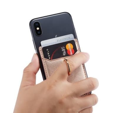 MUXMA Korthållare Ring Ställ RFID Blockerande Kreditkort - Rose Gold