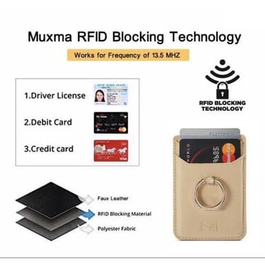 MUXMA Korthållare Ring Ställ RFID Blockerande Kreditkort - Guld