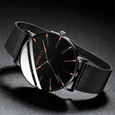 GENEVA Quartz Armbandsur rostfritt stålarmband Klassisk Klocka