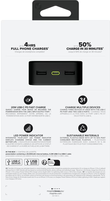 Mophie Powerstation 20K Svart