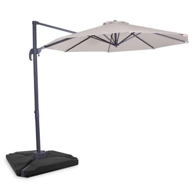 VONROC Parasoll Bardolino 300cm – Premium parasoll -  Beige |Inkl. 4st Parasollplattor