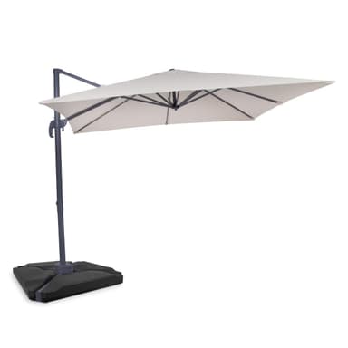 VONROC Parasoll Pisogne 300x300cm –  Premium parasoll - Beige |Inkl. 4st Parasollplattor