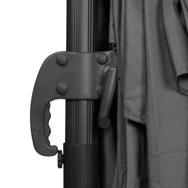 VONROC Parasoll Pisogne 300x300cm –  Premium parasoll - Antracit / Svart |Inkl. 4st Parasollplattor