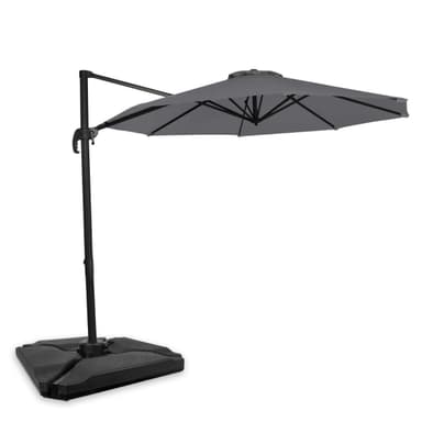 VONROC Parasoll Bardolino 300cm – Premium parasoll -  Grå |Inkl. 4st Parasollplattor