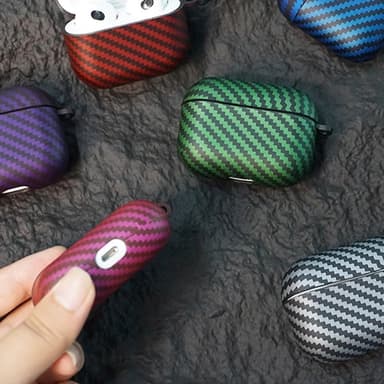 SKALO AirPods Pro 2 Carbon Fiber TPU Fodral - Svart